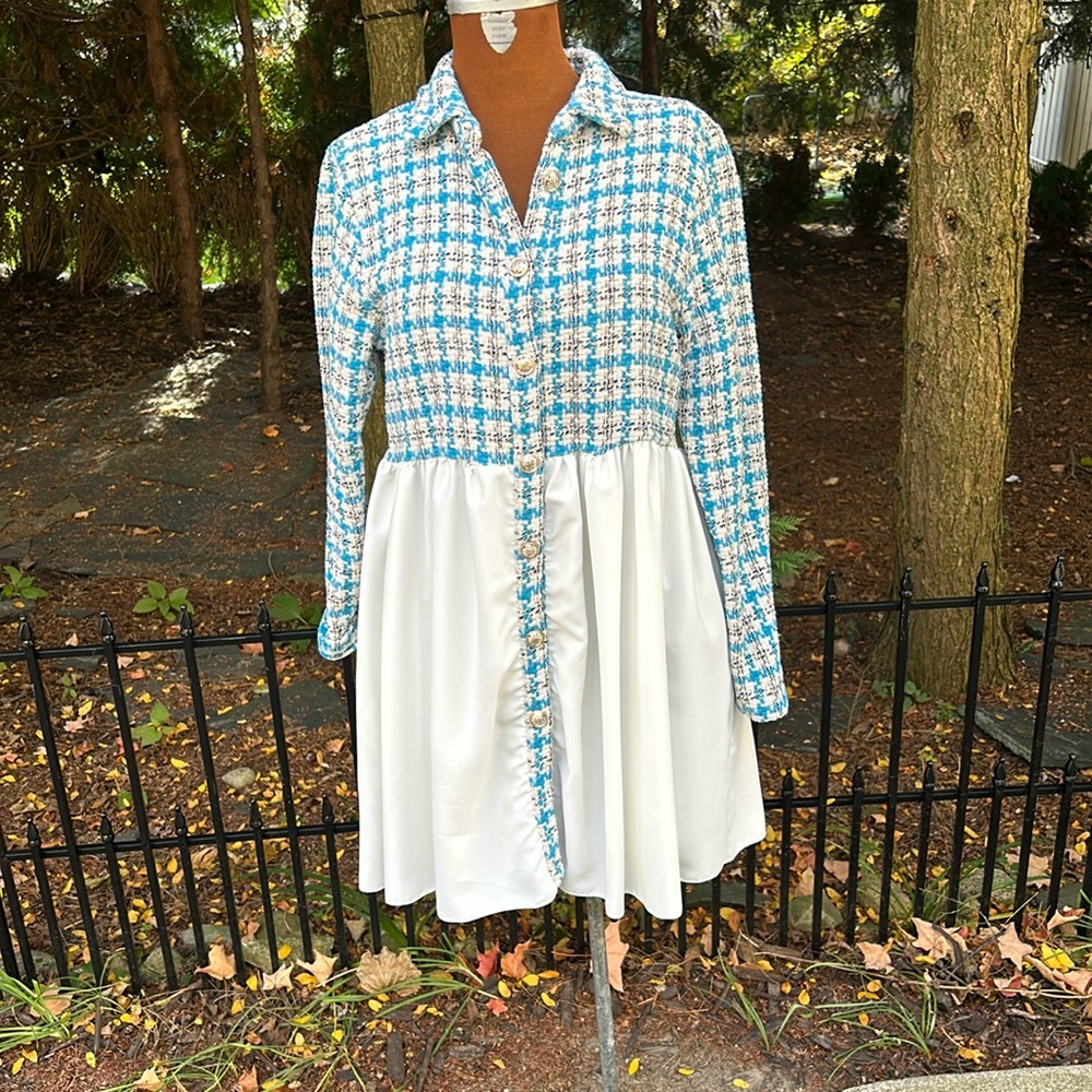 Anthropologie Floria Woven top , button down with silver buttons.